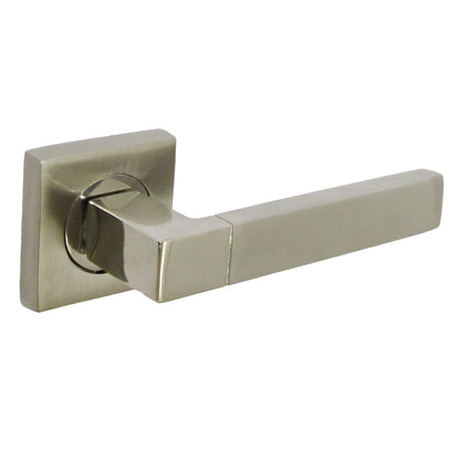 Marketplace JPG companion for Cafri Line Door Handle Satin Nickel Rectangular Lever on Square Rose Internal Handles + 64mm Latch & Hinges