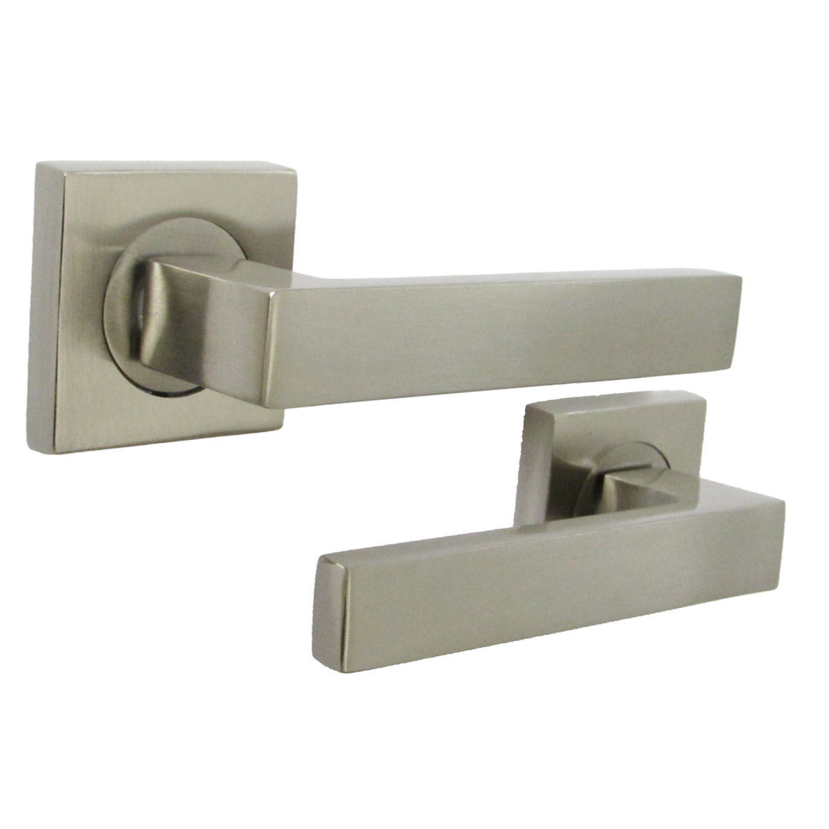 Marketplace JPG companion for Cafri Door Handle Satin Nickel Rectangular Lever on Square Rose Internal Latch Handles