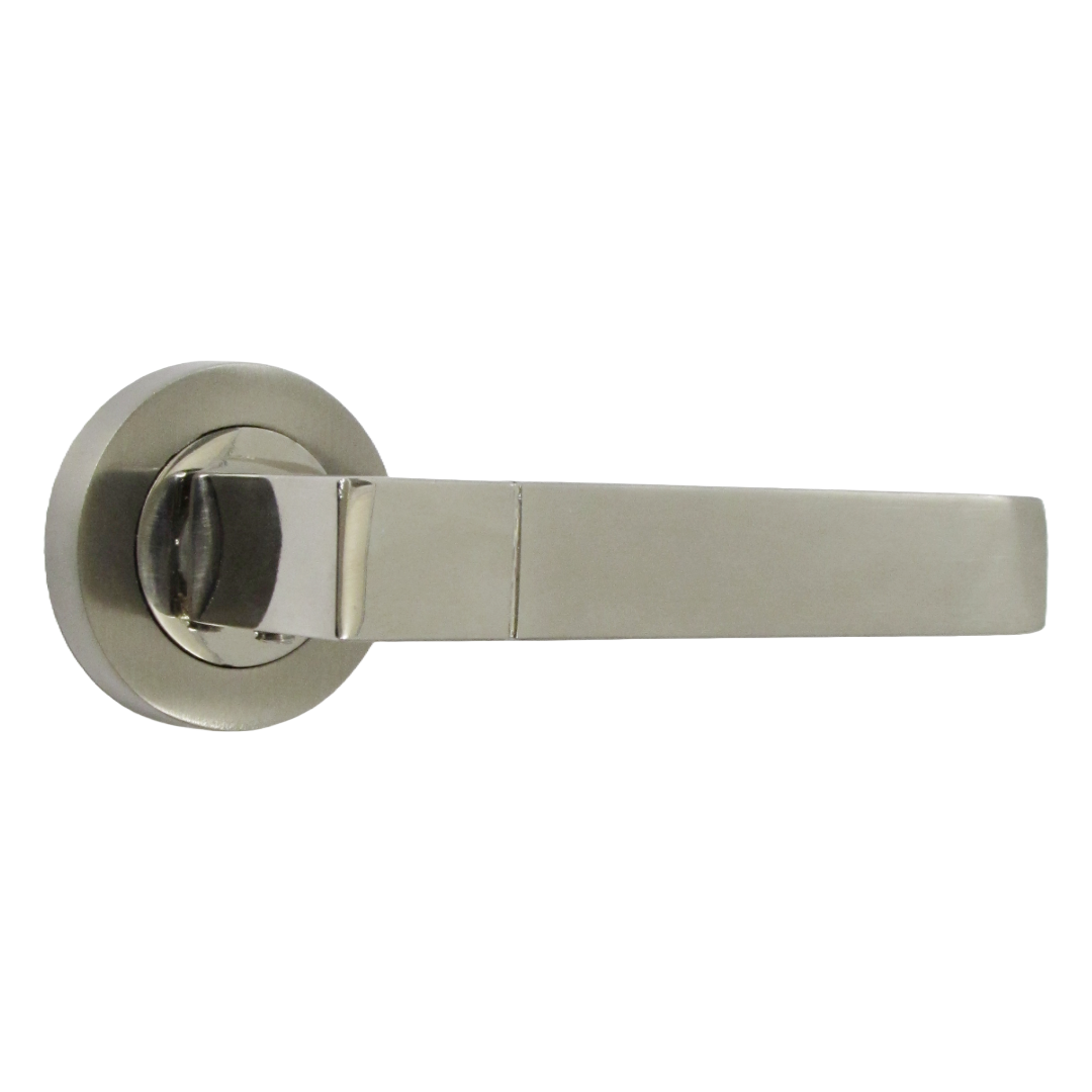 Cafri Line Door Handle Modern Satin Nickel Lever on Rose Internal Doors Handles + 64mm Latch