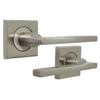 Marketplace JPG companion for UNO Door Handle Satin Nickel Modern Lever on Square Rose Internal Latch Handles
