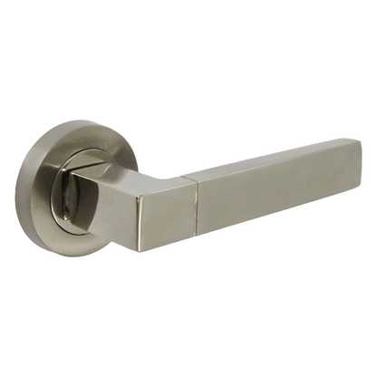 Cafri Line Door Handle Bathroom Set Satin Nickel Lever Rose Internal Thumbturn Pack