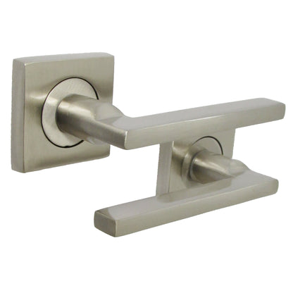 Marketplace JPG companion for UNO Door Handle Satin Nickel Modern Lever on Square Rose Internal Latch Handles