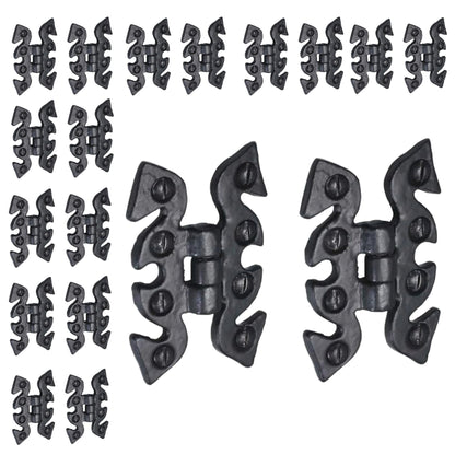 Marketplace JPG companion for Antique Black Cabinet Butterfly Hinges 70mm X 45mm, Cast Iron Snake Cupboard Hinges with Fixings