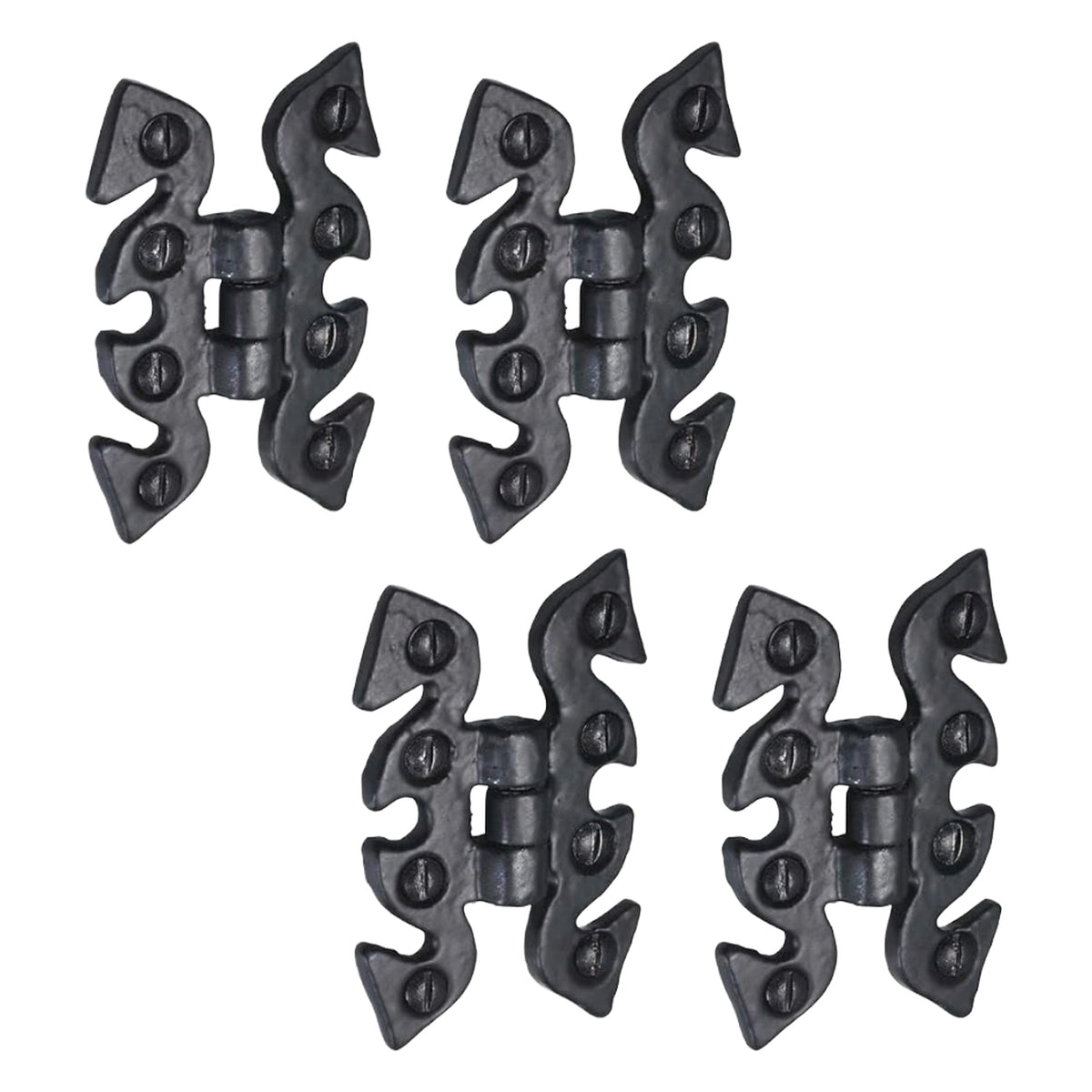 Marketplace JPG companion for Antique Black Cabinet Butterfly Hinges 70mm X 45mm, Cast Iron Snake Cupboard Hinges with Fixings