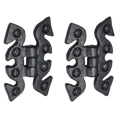 Marketplace JPG companion for Antique Black Cabinet Butterfly Hinges 70mm X 45mm, Cast Iron Snake Cupboard Hinges with Fixings