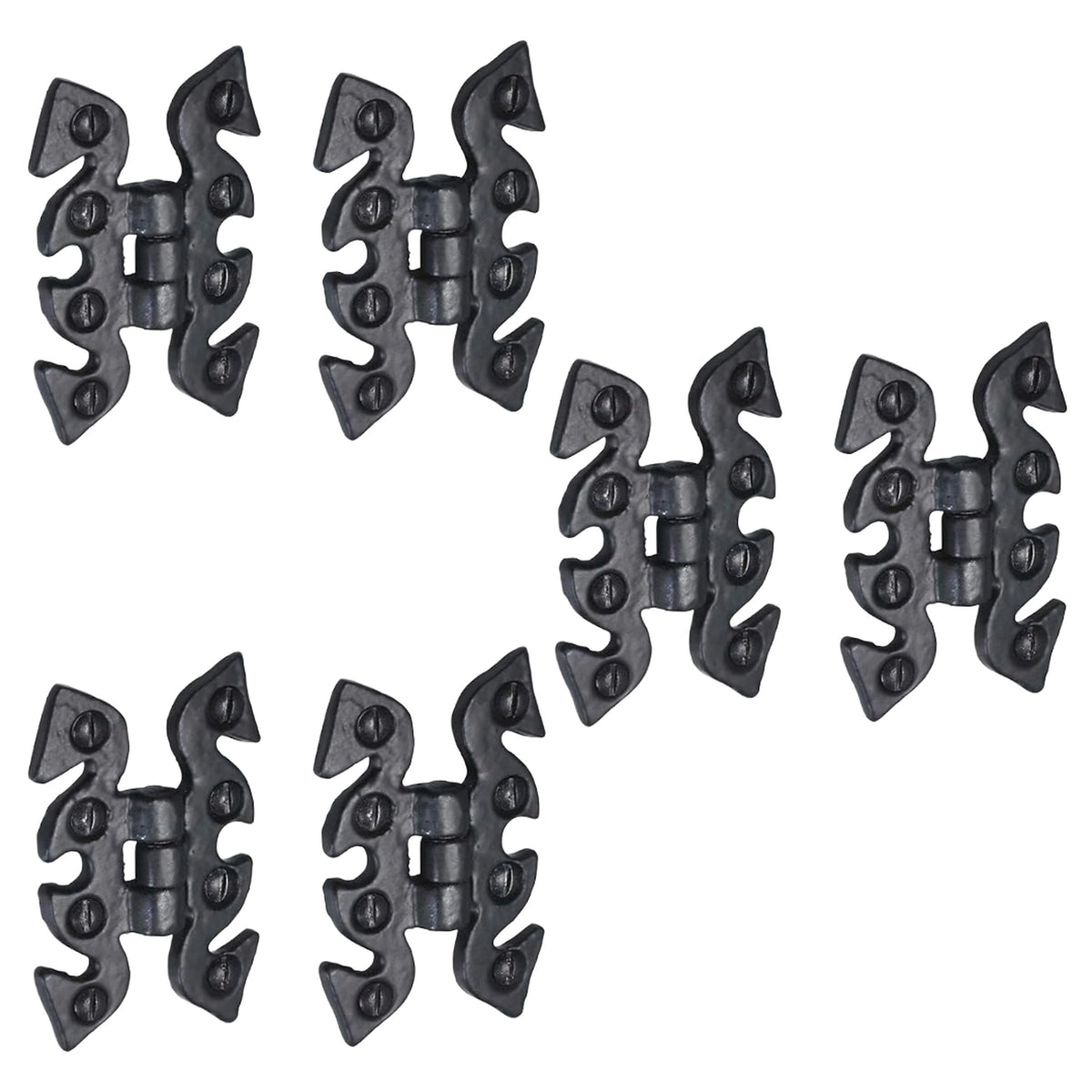 Marketplace JPG companion for Antique Black Cabinet Butterfly Hinges 70mm X 45mm, Cast Iron Snake Cupboard Hinges with Fixings