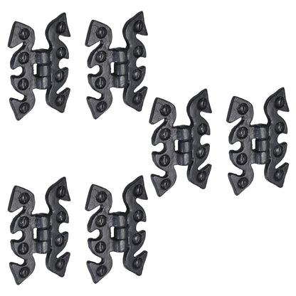 Marketplace JPG companion for Antique Black Cabinet Butterfly Hinges 70mm X 45mm, Cast Iron Snake Cupboard Hinges with Fixings