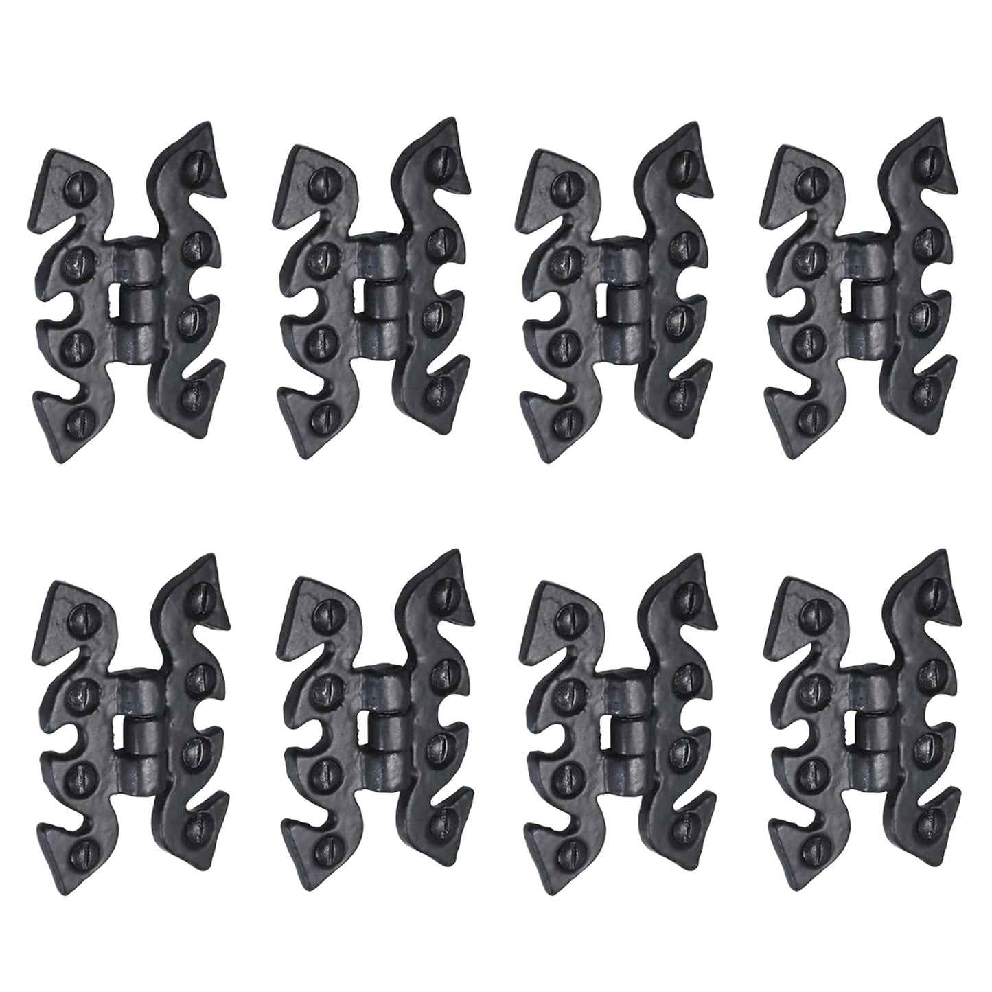 Marketplace JPG companion for Antique Black Cabinet Butterfly Hinges 70mm X 45mm, Cast Iron Snake Cupboard Hinges with Fixings