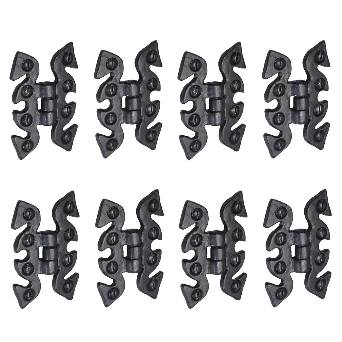 Marketplace JPG companion for Antique Black Cabinet Butterfly Hinges 70mm X 45mm, Cast Iron Snake Cupboard Hinges with Fixings