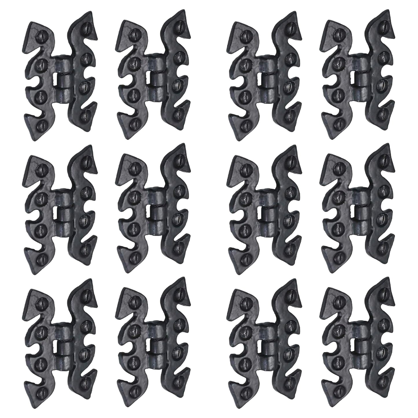 Marketplace JPG companion for Antique Black Cabinet Butterfly Hinges 70mm X 45mm, Cast Iron Snake Cupboard Hinges with Fixings