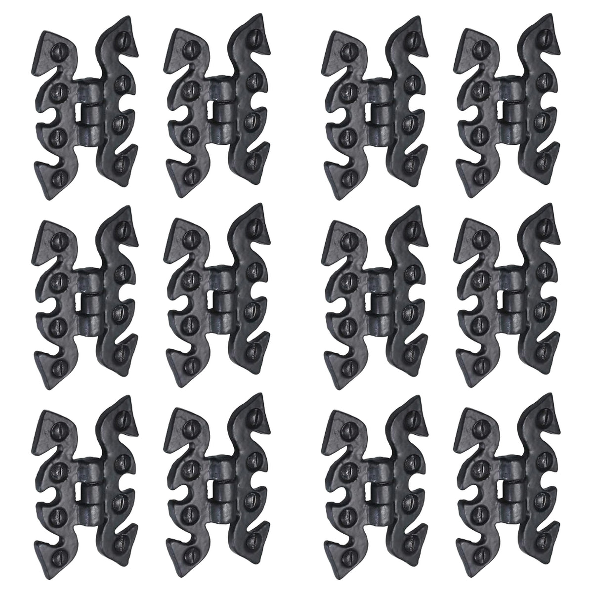 Marketplace JPG companion for Antique Black Cabinet Butterfly Hinges 70mm X 45mm, Cast Iron Snake Cupboard Hinges with Fixings