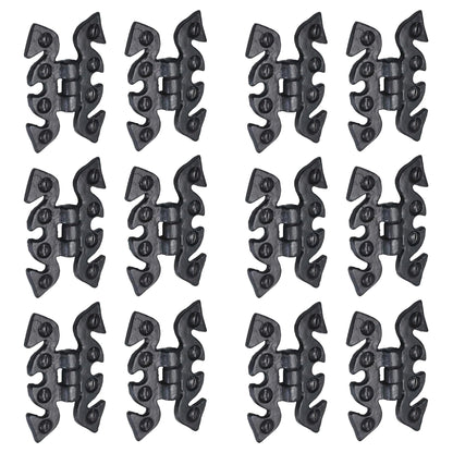 Marketplace JPG companion for Antique Black Cabinet Butterfly Hinges 70mm X 45mm, Cast Iron Snake Cupboard Hinges with Fixings