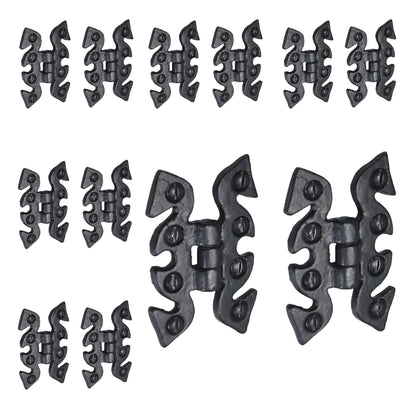 Marketplace JPG companion for Antique Black Cabinet Butterfly Hinges 70mm X 45mm, Cast Iron Snake Cupboard Hinges with Fixings