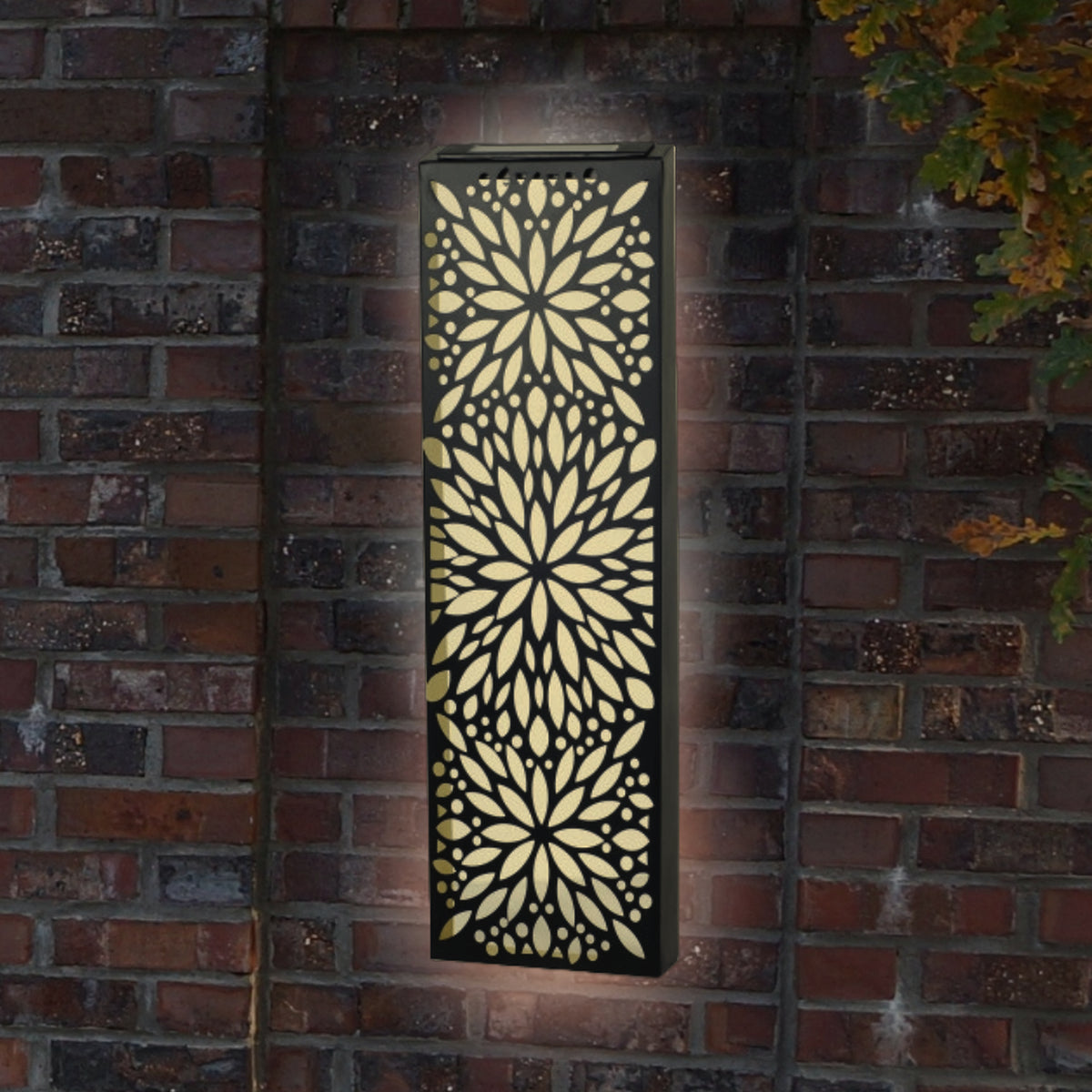 Tesco JPG version for Metal Abstract Flower Solar Wall Panel - 20cm x 60cm x 5cm