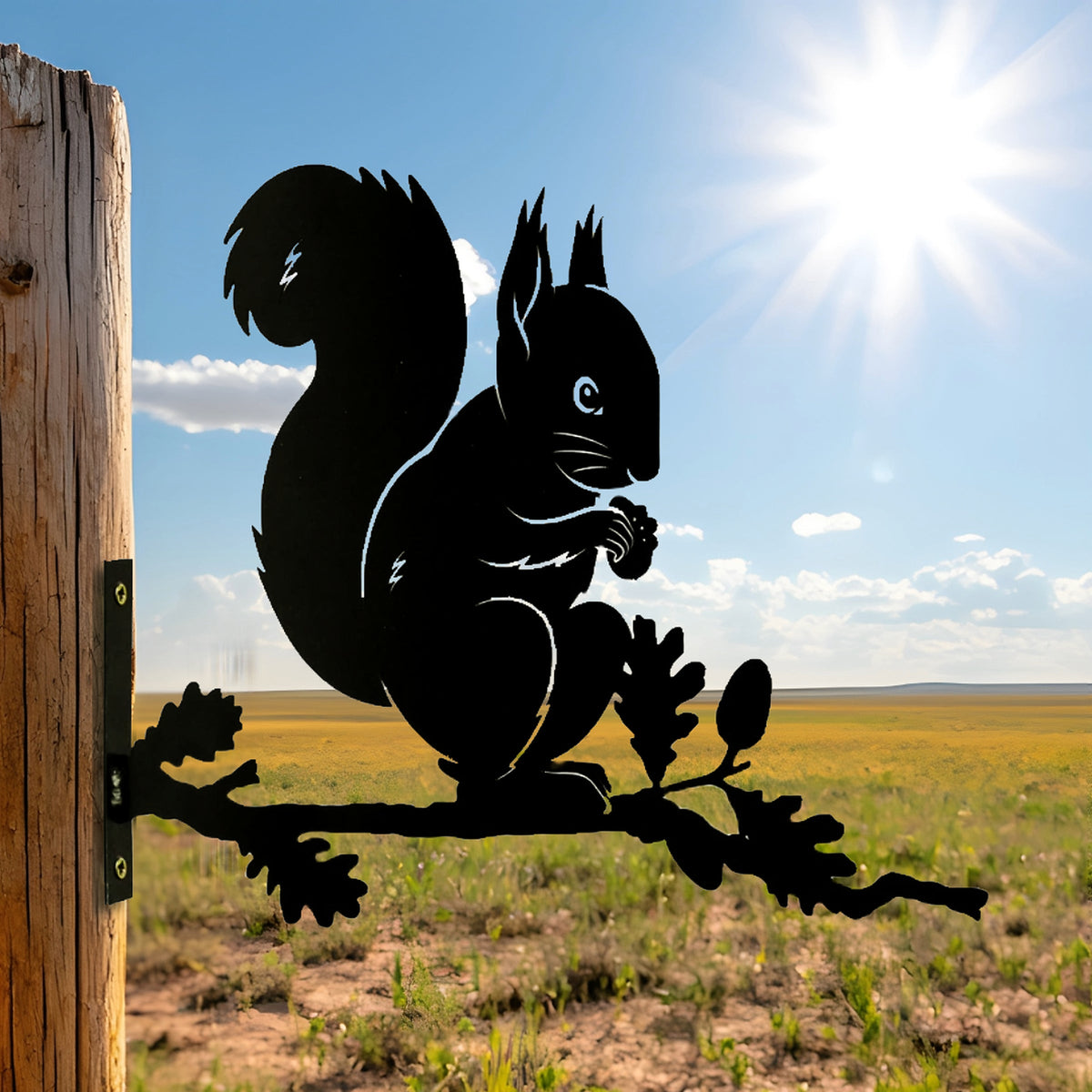 Marketplace JPG companion for Squirrel Branch Metal Black Silhouette, Tree or Fence Mountable Decoration - 32cm x 29cm x 1.5cm