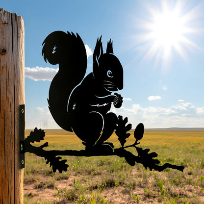 Marketplace JPG companion for Squirrel Branch Metal Black Silhouette, Tree or Fence Mountable Decoration - 32cm x 29cm x 1.5cm