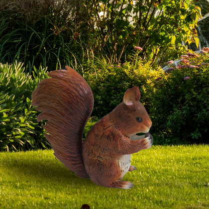 Metal Red Squirrel Garden Sculpture