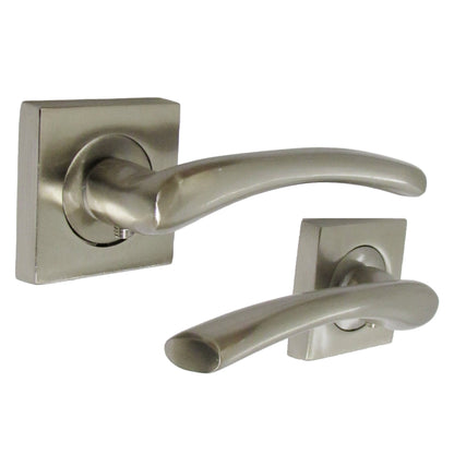 Marketplace JPG companion for Zena Door Handle Satin Nickel Lever on Square Rose Internal Latch Handles 64mm Latch