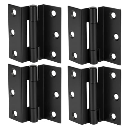 Stormproof 63mm Cranked Hinges - Zinc Plated Brass Black Timber Window Caravan Shut