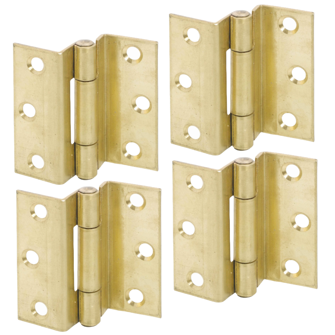 Charnières coudées anti-tempête de 63 mm - Fermeture de fenêtre en bois en laiton zingué pour caravane 