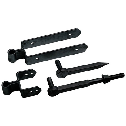 Double Strap Farm & Field Gate Hinge Set 12" / 18" / 24" for 3in Gates Black or Galvanised