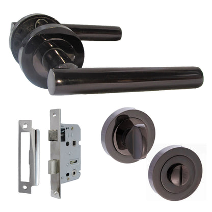 Marketplace JPG companion for Door Handles T Bar Straight Lever on Rose Thumb Turn & Lock - Black Nickel