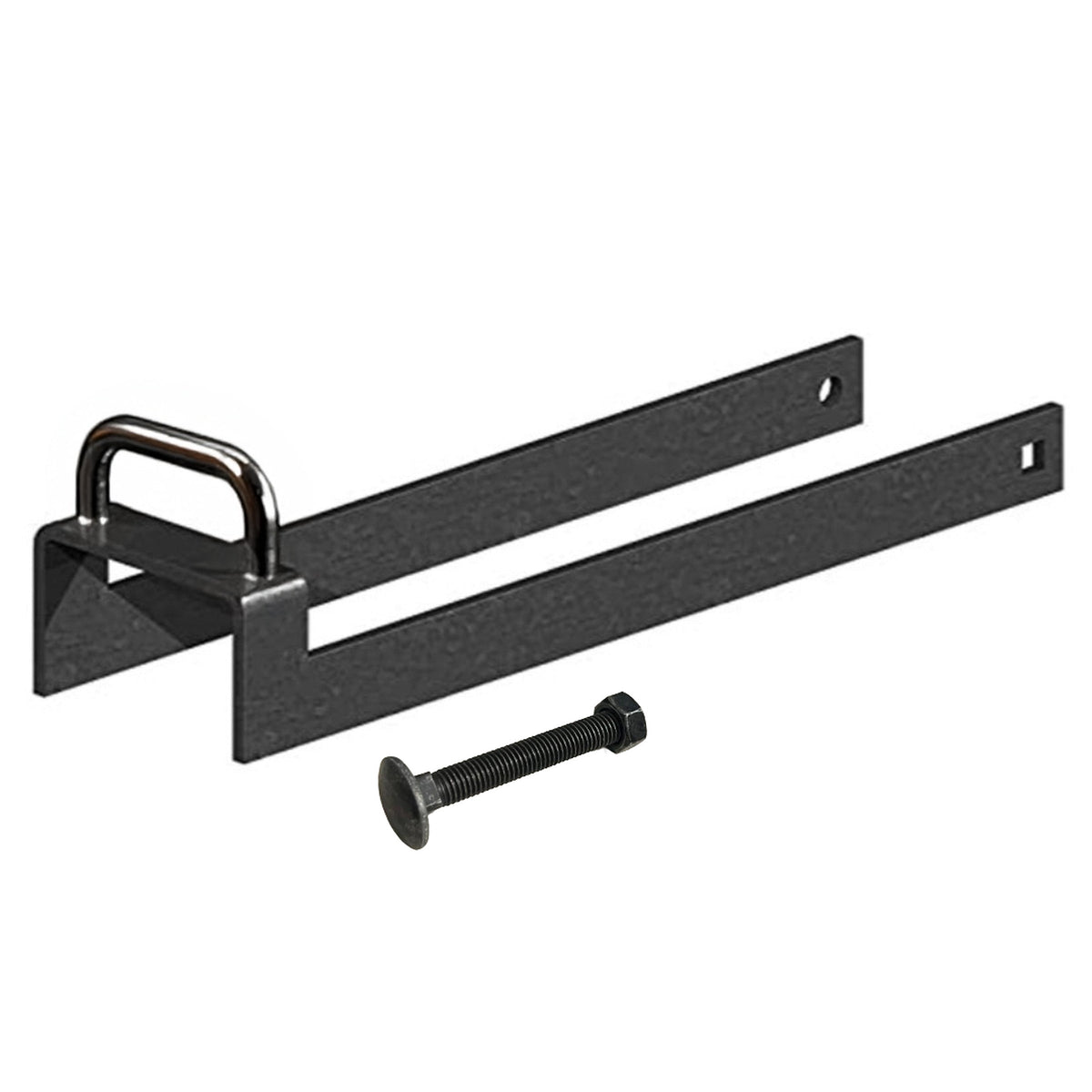 Marketplace JPG companion for Throw Over Loop Gate Latch 14" Heavy Duty Black 3" Lifting Handle for Horse Stables Barn