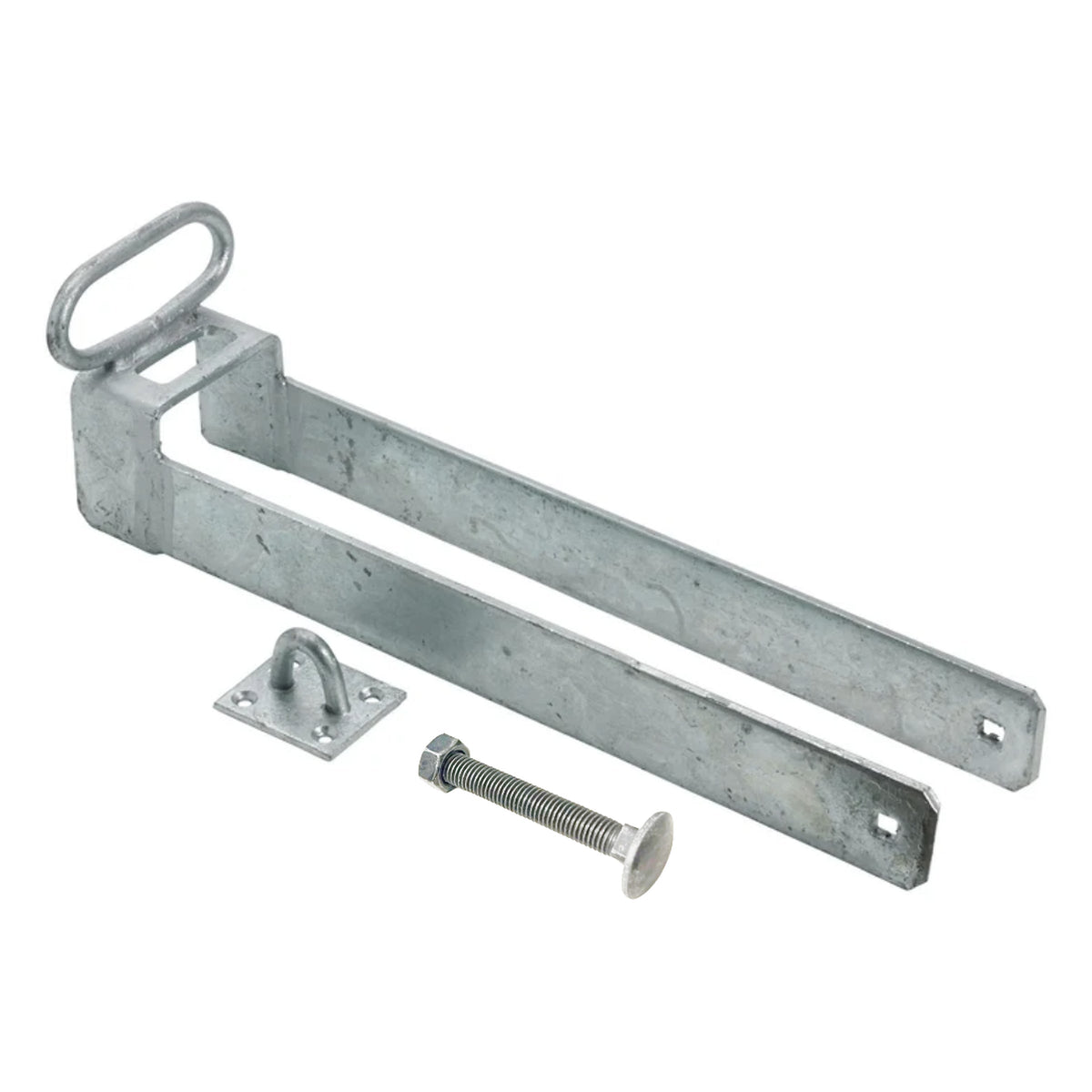 Marketplace JPG companion for Throw Over Loop Security Gate Latch 18" Heavy Duty Galv 3" with Lifting Handle