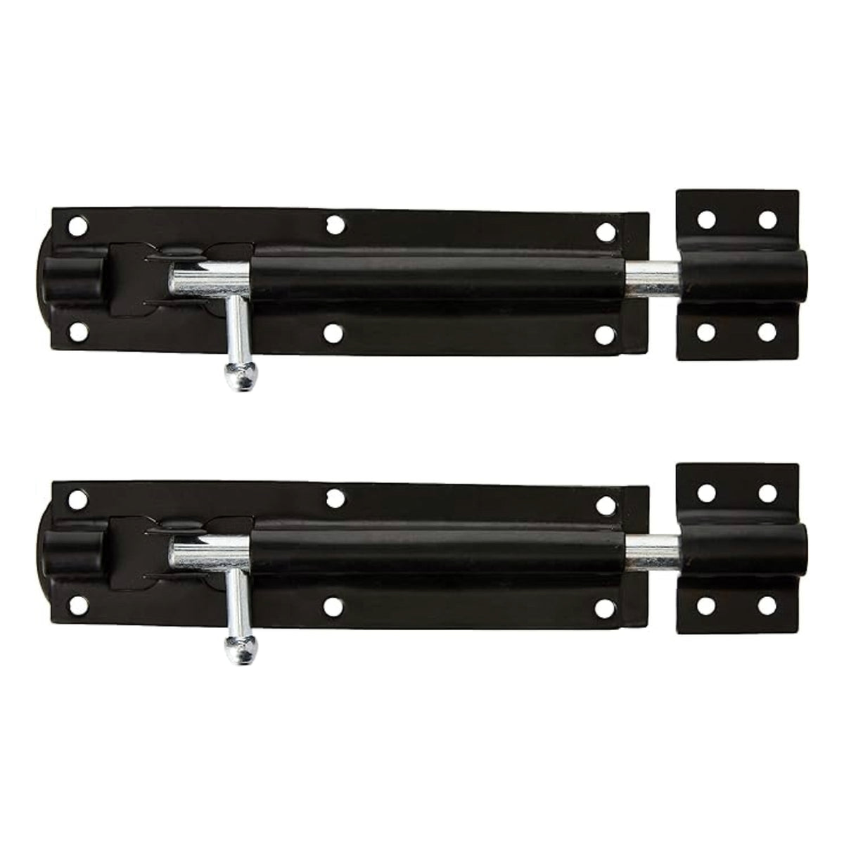 Marketplace JPG companion for Black Aluminium Tower Bolt Gate Door Shed Latch Locks  2 Pack 4" / 6" / 8"