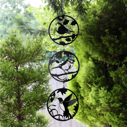 Tesco JPG version for Bird Hanging Silhouette Trio Spinner - Metal Black - 60cm x 15cm