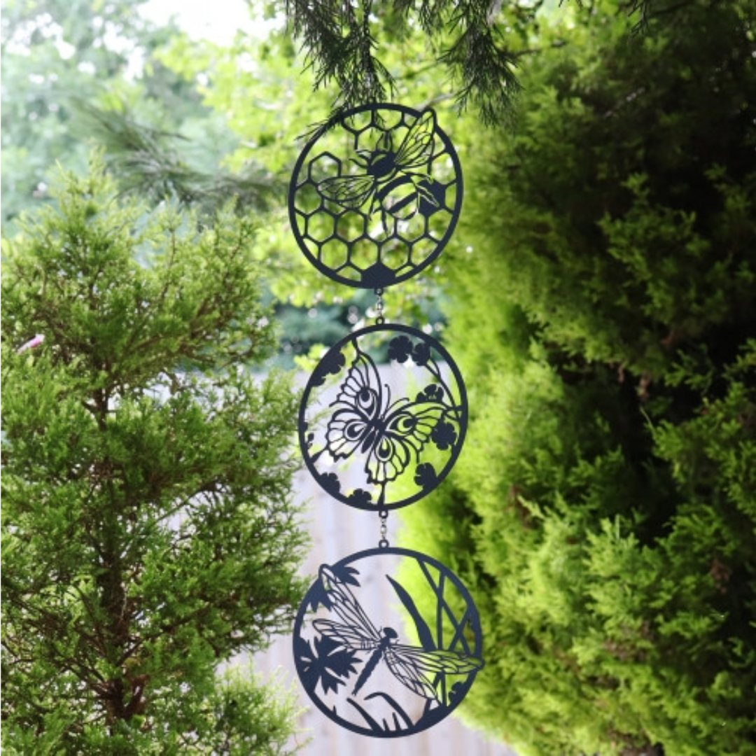 Bee Butterfly Dragonfly Trio Spinner - Metal Black