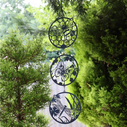 Bee Butterfly Dragonfly Trio Spinner - Metal Black
