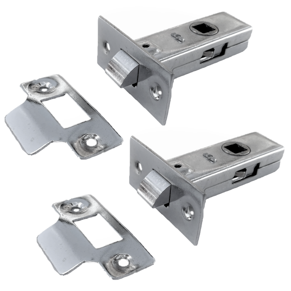 MORTICE TUBULAR LATCH 2.5" 63mm Internal Door Catch Handle NICKLE PLATE 1-10