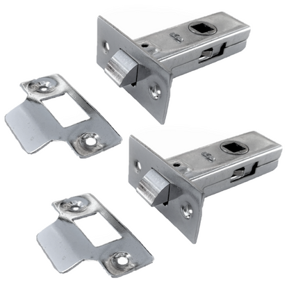 MORTICE TUBULAR LATCH 2.5" 63mm Internal Door Catch Handle NICKLE PLATE 1-10
