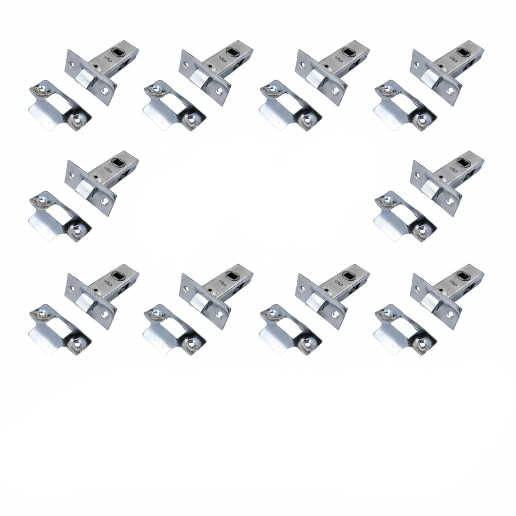 Mortice Tubular Gate Latch 2.5" 63mm Internal Door Catch Handle Nickle Plate 1-10