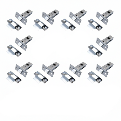 Mortice Tubular Gate Latch 2.5" 63mm Internal Door Catch Handle Nickle Plate 1-10