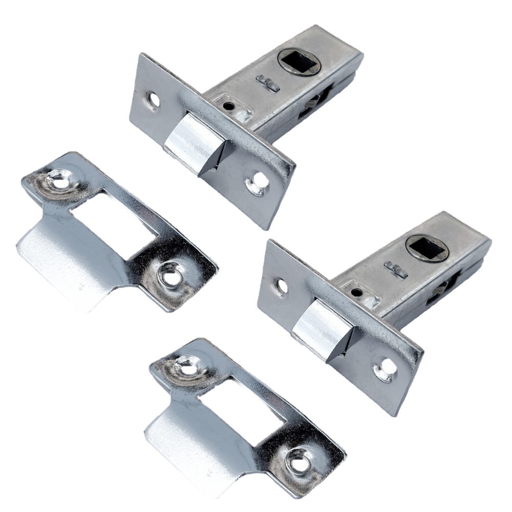 MORTICE TUBULAR LATCH 2.5" 63mm Internal Door Catch Handle NICKLE PLATE 1-10