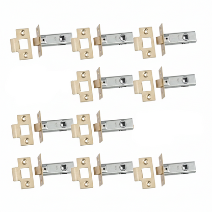 Mortice Tubular Gate Latch 2.5" 63mm Internal Door Catch Handle Brass Plate 1-10