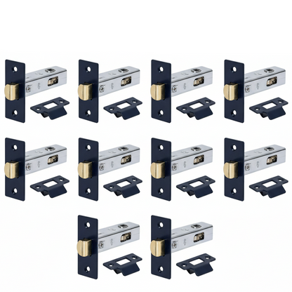 Mortice Tubular Gate Latch 2.5" 63mm Internal Door Catch Handle Black 1-10