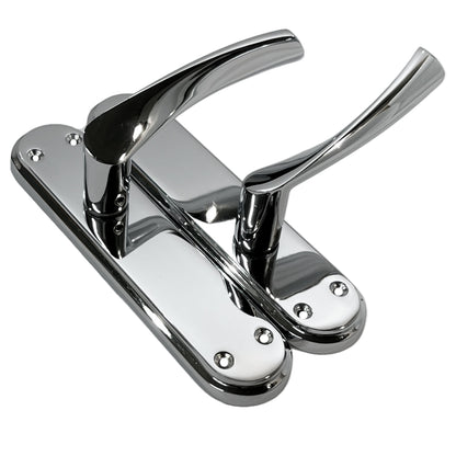 Marketplace JPG companion for Genova Door Handles Polished Chrome Twist Lever Latch on Modern Marina Backplate