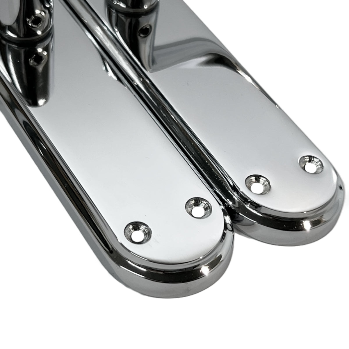 Marketplace JPG companion for Genova Door Handles Polished Chrome Twist Lever Latch on Modern Marina Backplate