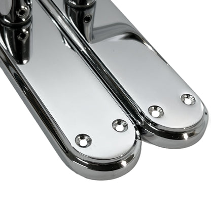 Marketplace JPG companion for Genova Door Handles Polished Chrome Twist Lever Latch on Modern Marina Backplate