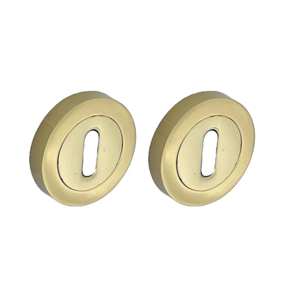 Marketplace JPG companion for Escutcheon Polished Brass Pair Keyhole Cover Mortice Door Lock Cover - 52mm