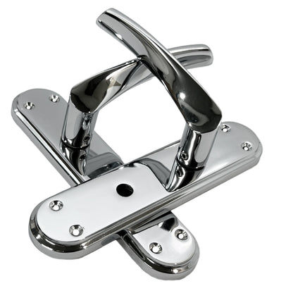 Marketplace JPG companion for Genova Door Handles Polished Chrome Twist Lever Bathroom Lock on Modern Marina Backplate