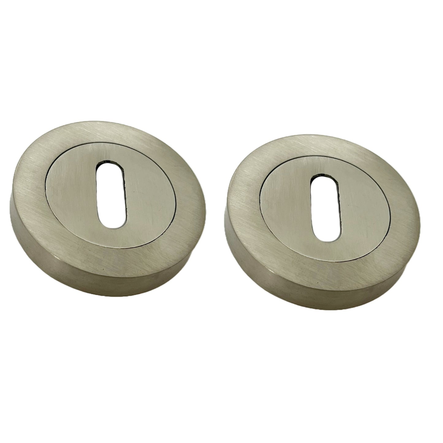 Marketplace JPG companion for Escutcheon Satin Pair Keyhole Cover Mortice Door Lock Cover - 52mm