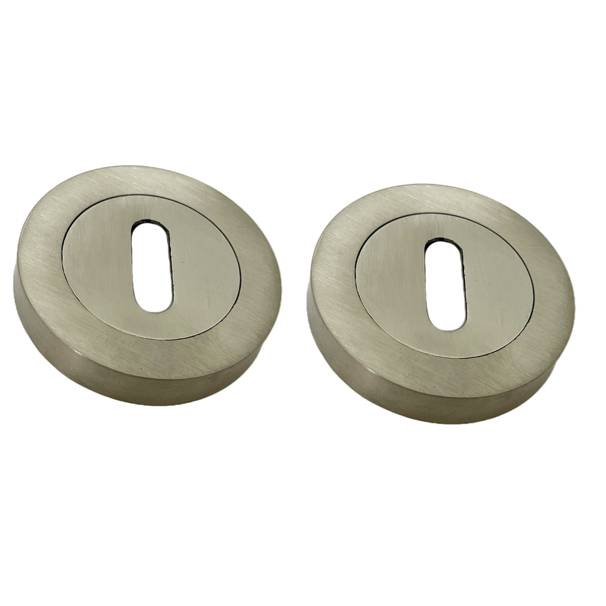 Marketplace JPG companion for Escutcheon Satin Pair Keyhole Cover Mortice Door Lock Cover - 52mm