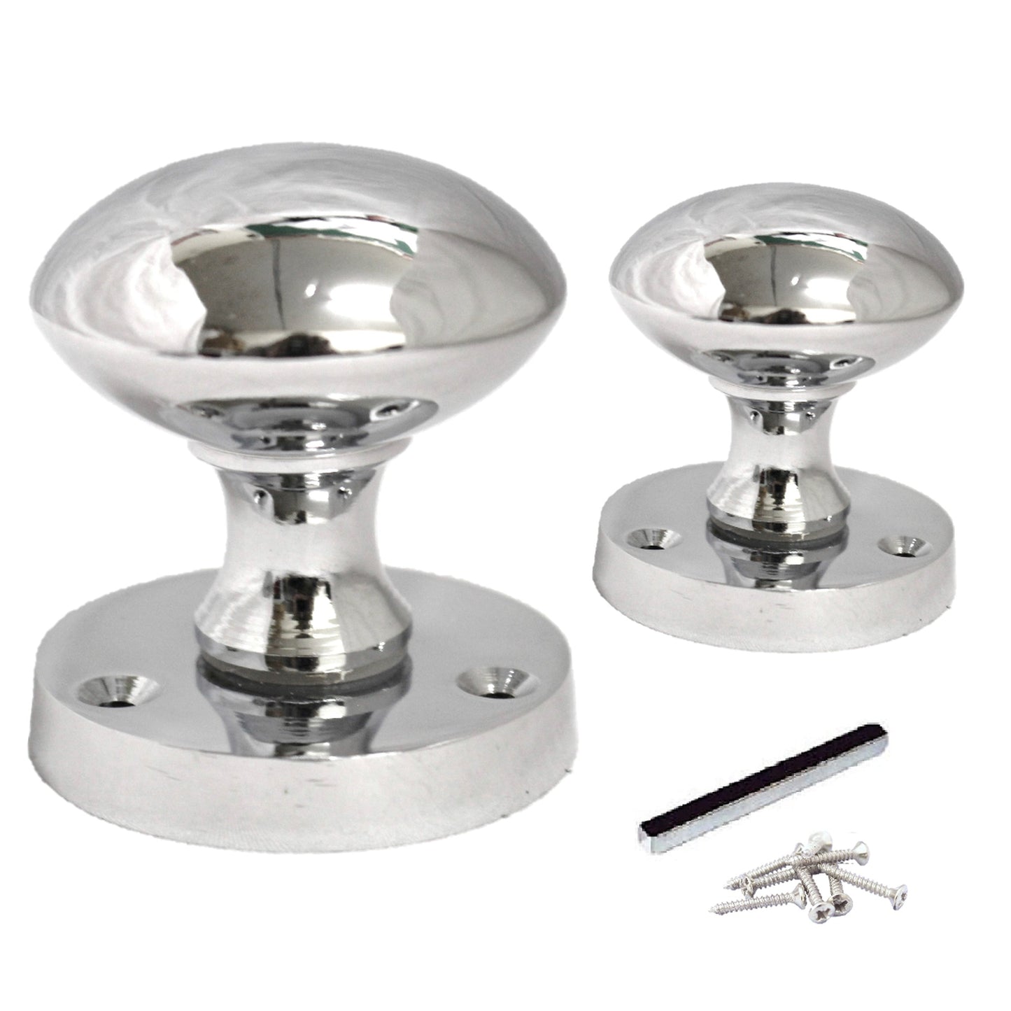 Marketplace JPG companion for Door Knobs Round Victorian Mortice Knob Sprung - Chrome Thumb Turn Lock Pack 56mm