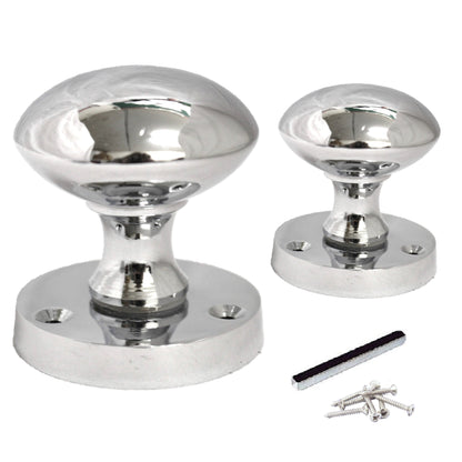 Marketplace JPG companion for Door Knobs Round Victorian Mortice Knob Sprung - Chrome Thumb Turn Lock Pack 56mm