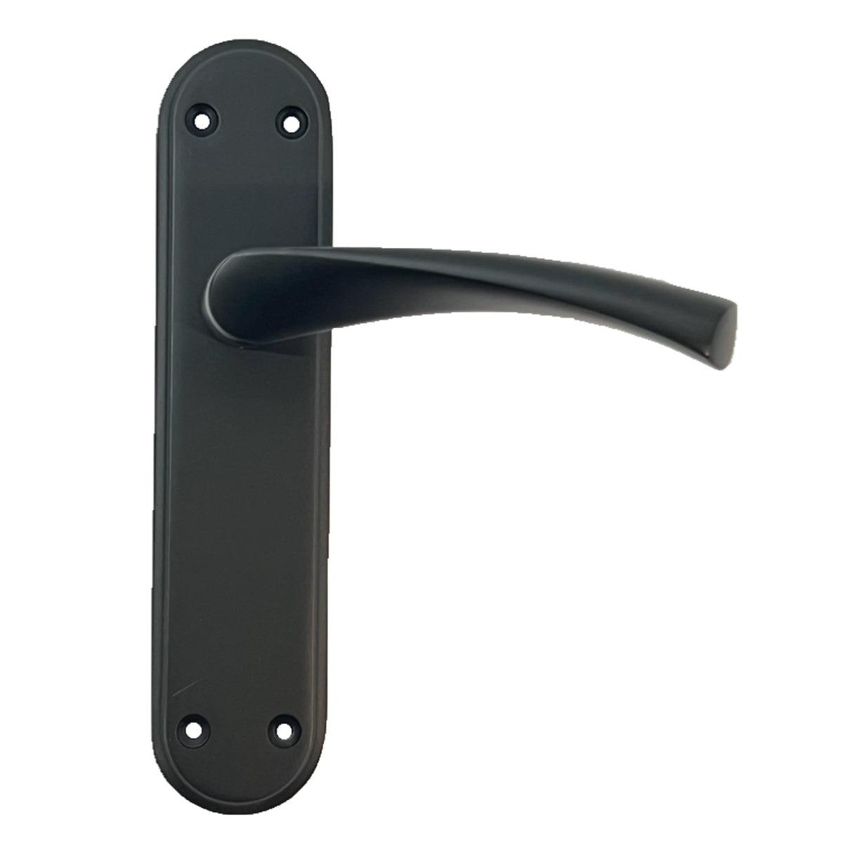 Marketplace JPG companion for Genova Door Handles Matt Black Twist Lever Latch on Modern Marina Backplate