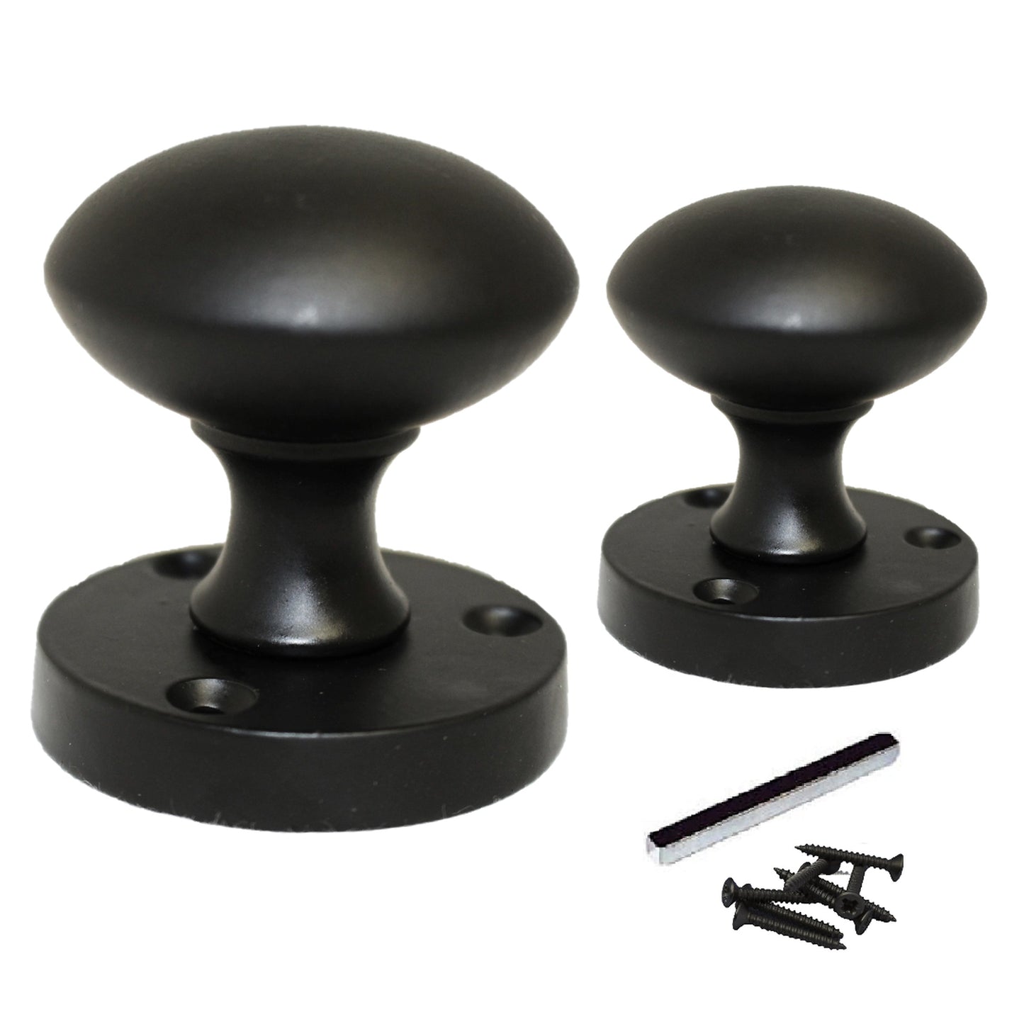 Marketplace JPG companion for Door Knobs Round Victorian Mortice Knob Sprung - Matt Black 56mm